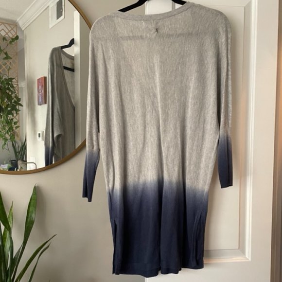 Gray to Blue Tie Dye Sweater Tunic - Picture 2 of 3